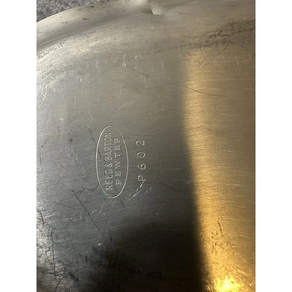 Vintage Reed & Barton Fluted Pewter Serving Bread Tray P602 11 15/16